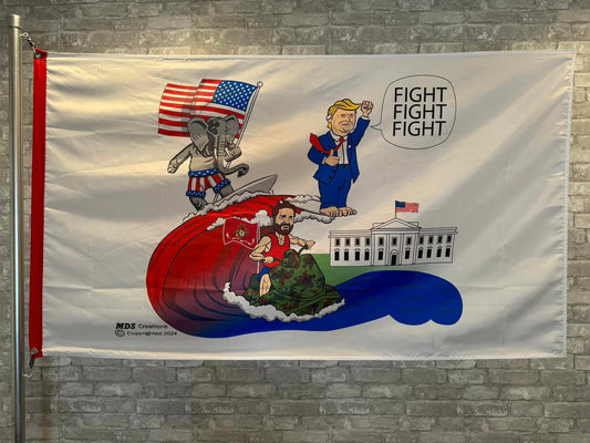 Trump Red Wave Fight Fight Fight FLAG